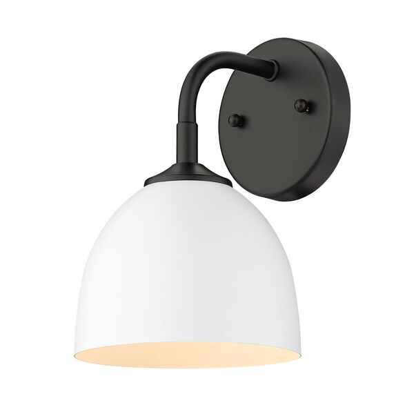 Zoey Matte Black and Matte White One-Light Wall Sconce, image 1